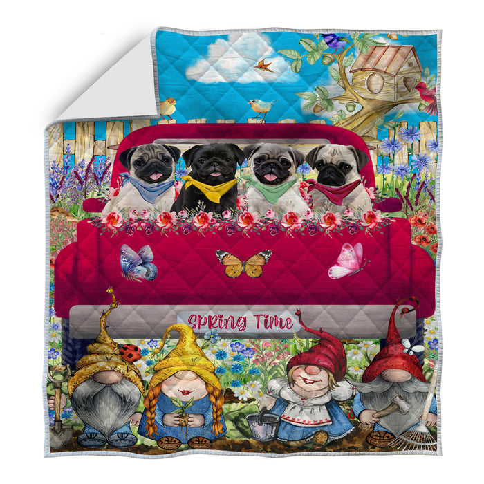 Pug Quilt: Explore a Variety of Personalized Designs, Custom, Bedding Coverlet Quilted, Pet and Dog Lovers Gift