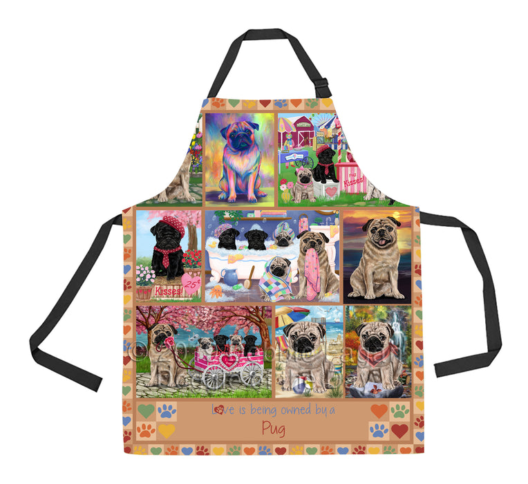 Love is Being Owned Pug Dog Beige Apron