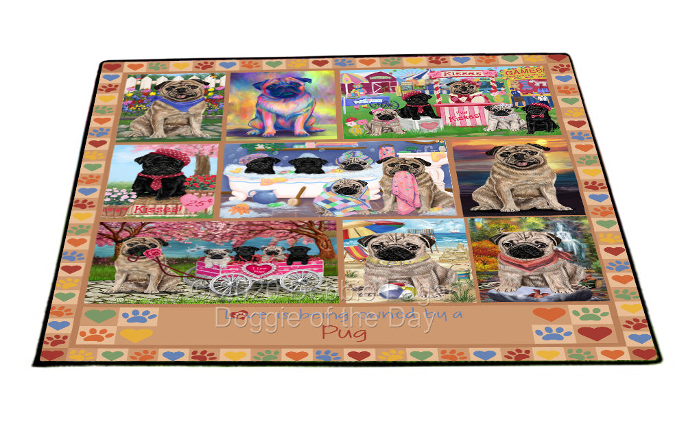 Love is Being Owned Pug Dog Beige Floormat FLMS55159