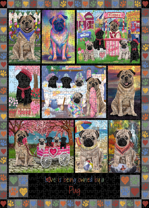 Love is Being Owned Pug Dog Grey Puzzle with Photo Tin PUZL98576
