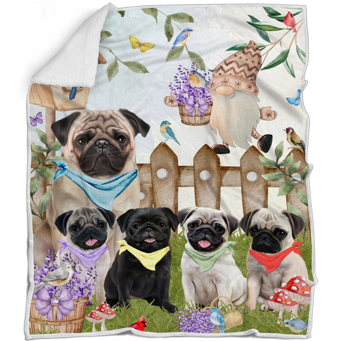 Pug Blanket: Explore a Variety of Custom Designs, Bed Cozy Woven, Fleece and Sherpa, Personalized Dog Gift for Pet Lovers