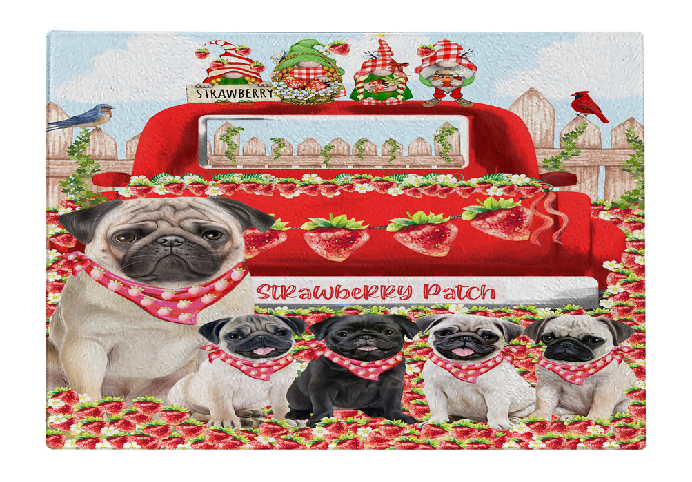 Pug Cutting Board, Explore a Variety of Designs, Custom, Personalized, Kitchen Tempered Glass Chopping Meats, Vegetables, Dog Gift for Pet Lovers
