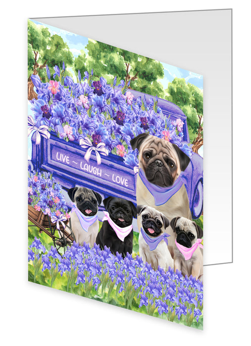 Pug Greeting Cards & Note Cards: Explore a Variety of Designs, Custom, Personalized, Halloween Invitation Card with Envelopes, Gifts for Dog Lovers
