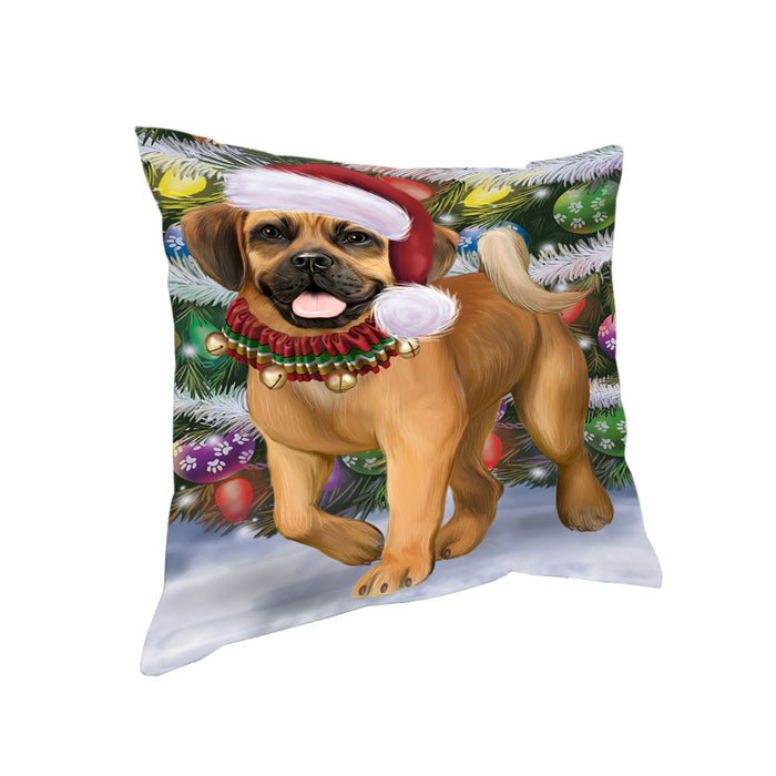 Trotting in the Snow Puggle Dog Pillow with Top Quality High-Resolution Images - Ultra Soft Pet Pillows for Sleeping - Reversible & Comfort - Ideal Gift for Dog Lover - Cushion for Sofa Couch Bed - 100% Polyester, PILA91078