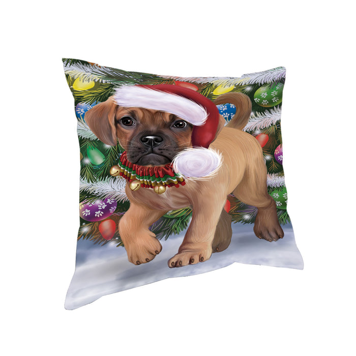 Trotting in the Snow Puggle Dog Pillow with Top Quality High-Resolution Images - Ultra Soft Pet Pillows for Sleeping - Reversible & Comfort - Ideal Gift for Dog Lover - Cushion for Sofa Couch Bed - 100% Polyester, PILA91087