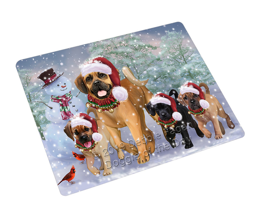 Christmas Running Family Puggle Dogs Cutting Board - For Kitchen - Scratch & Stain Resistant - Designed To Stay In Place - Easy To Clean By Hand - Perfect for Chopping Meats, Vegetables