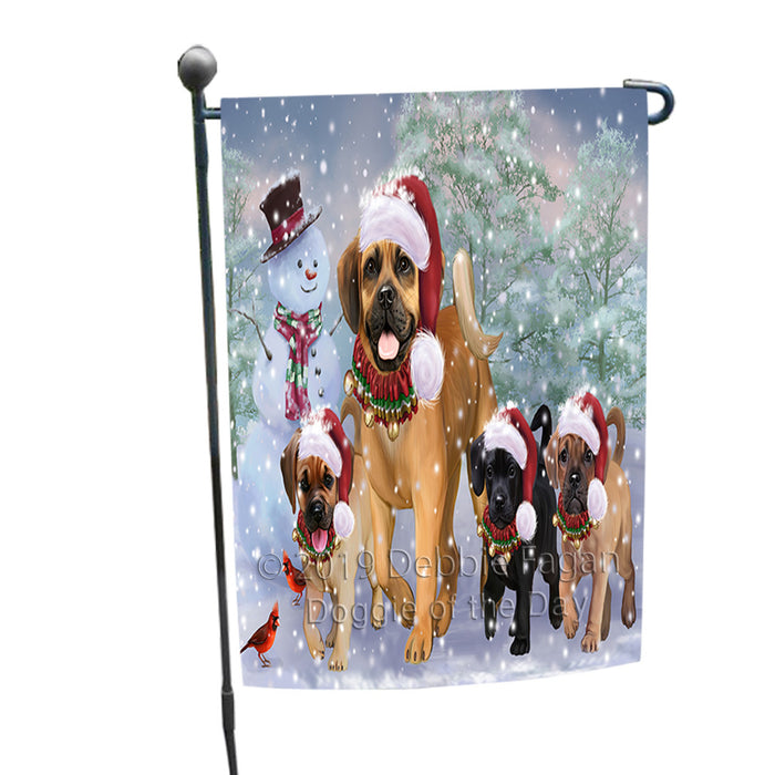 Christmas Running Family Puggle Dogs Garden Flag GFLG66066