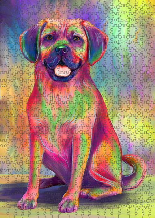 Paradise Wave Puggle Dog Portrait Jigsaw Puzzle for Adults Animal Interlocking Puzzle Game Unique Gift for Dog Lover's with Metal Tin Box