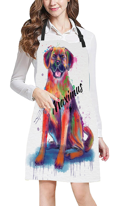 Custom Pet Name Personalized Watercolor Puggle Dog Apron