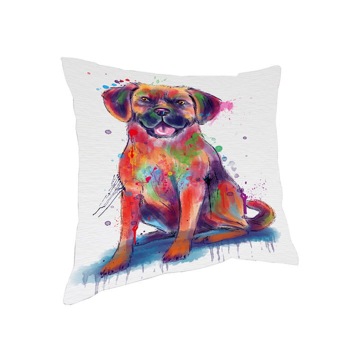 Watercolor Puggle Dog Pillow with Top Quality High-Resolution Images - Ultra Soft Pet Pillows for Sleeping - Reversible & Comfort - Ideal Gift for Dog Lover - Cushion for Sofa Couch Bed - 100% Polyester