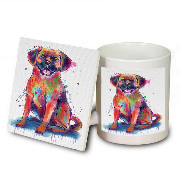 Watercolor Puggle Dog Mug and Coaster Set MUC57553