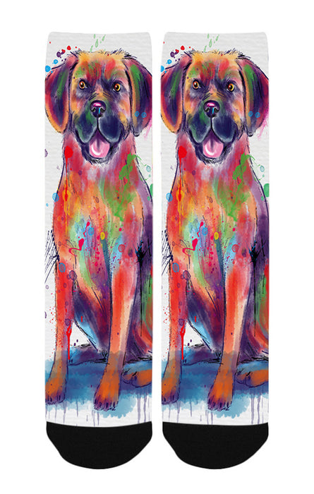 Watercolor Puggle Dog Women's Casual Socks
