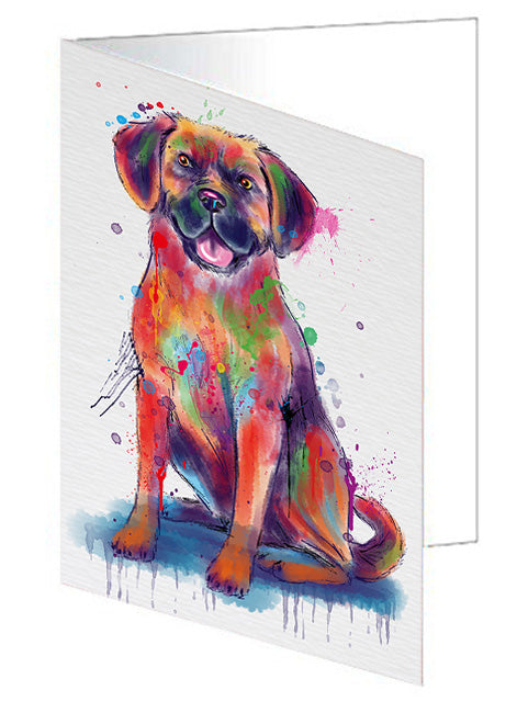 Watercolor Puggle Dog Handmade Artwork Assorted Pets Greeting Cards and Note Cards with Envelopes for All Occasions and Holiday Seasons GCD79997