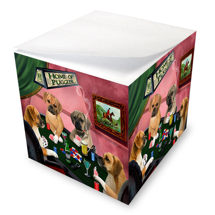 Home of Puggle 4 Dogs Playing Poker Note Cube NOC55994
