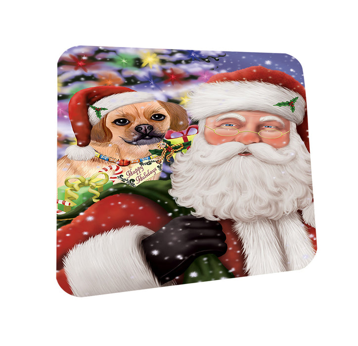Santa Carrying Puggle Dog and Christmas Presents Coasters Set of 4 CST55475