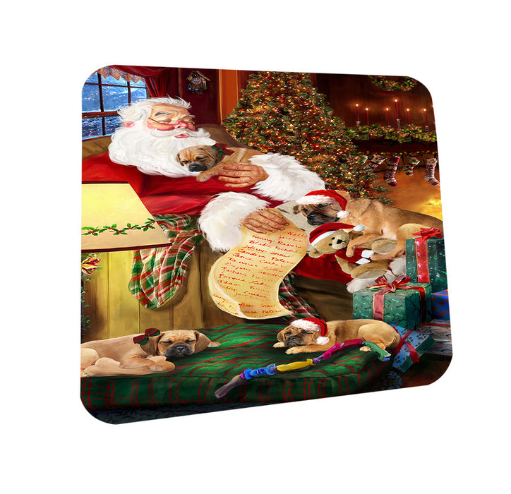 Puggles Dog and Puppies Sleeping with Santa  Coasters Set of 4 CST54346
