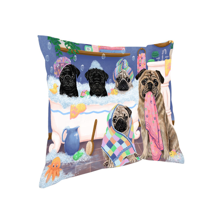 Rub A Dub Dogs In A Tub Pugs Dog Pillow PIL81536