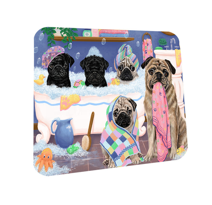 Rub A Dub Dogs In A Tub Pugs Dog Coasters Set of 4 CST56769