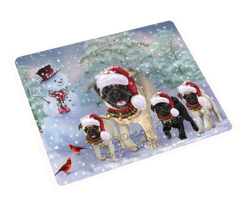 Christmas Running Family Pugs Dog Cutting Board C75054