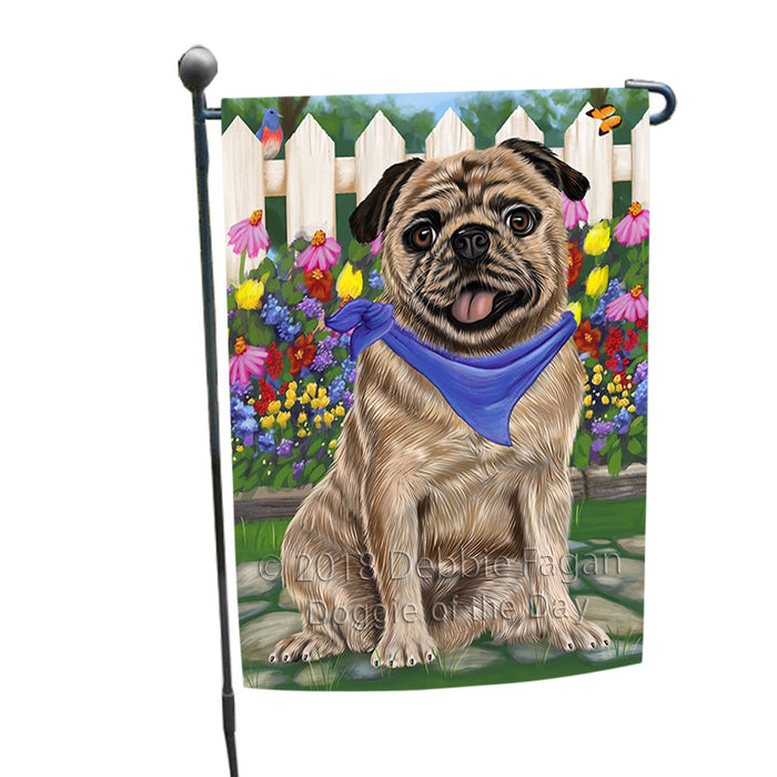 Spring Floral Pug Dog Garden Flag GFLG50097