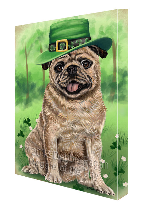St. Patricks Day Irish Portrait Pug Dog Canvas Wall Art CVS59124