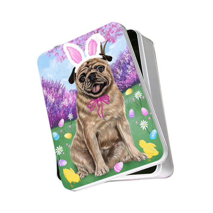 Pug Dog Easter Holiday Photo Storage Tin PITN49222