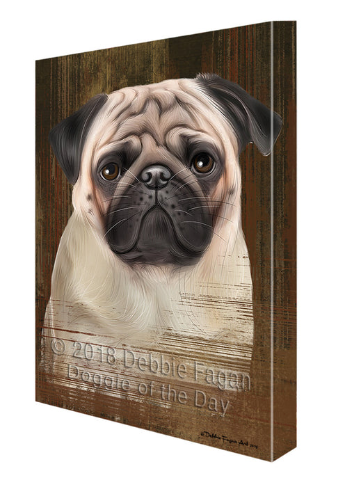 Rustic Pug Dog Canvas Print Wall Art Décor CVS70361