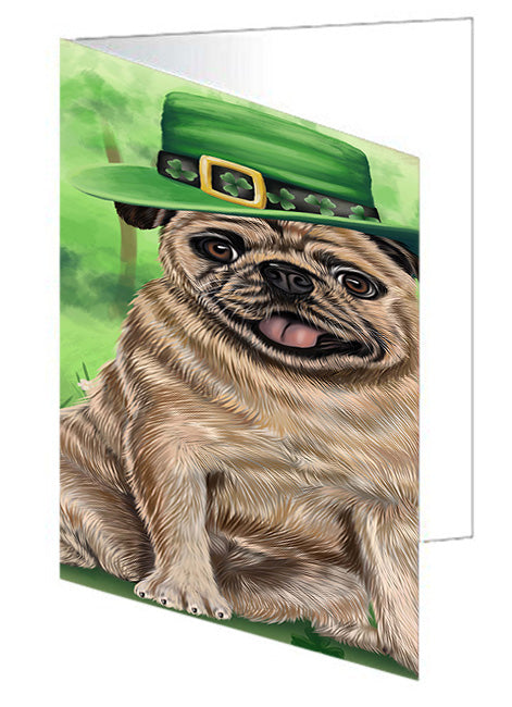St. Patricks Day Irish Portrait Pug Dog Handmade Artwork Assorted Pets Greeting Cards and Note Cards with Envelopes for All Occasions and Holiday Seasons GCD52106