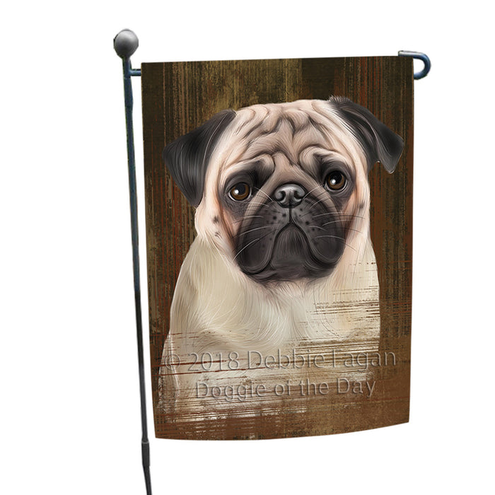 Rustic Pug Dog Garden Flag GFLG50341