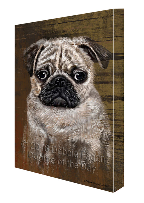 Rustic Pug Dog Canvas Wall Art CVS50304