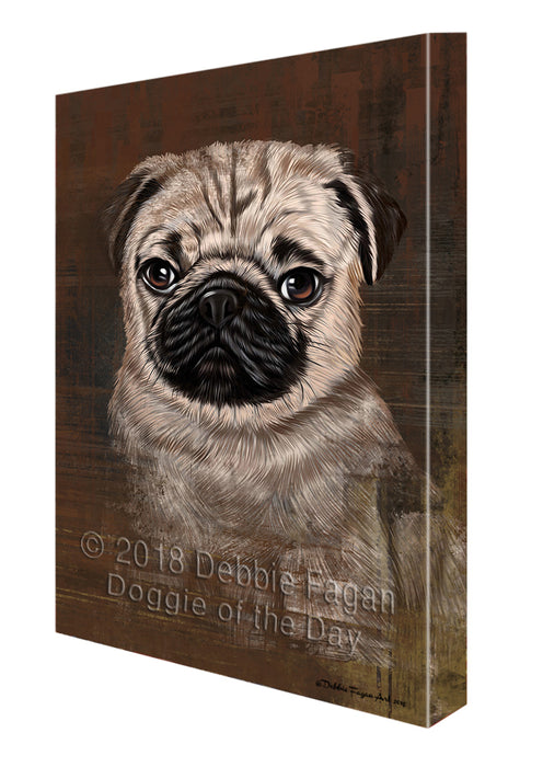 Rustic Pug Dog Canvas Wall Art CVS50313
