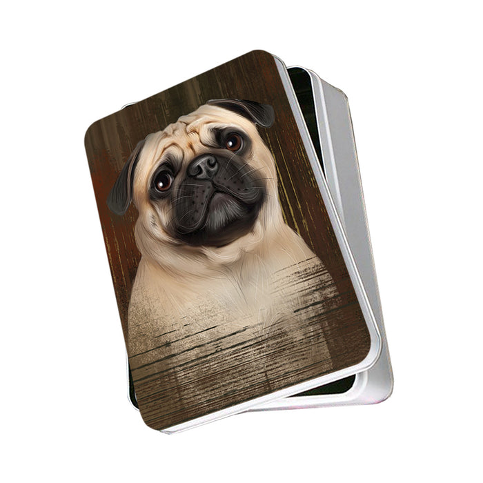 Rustic Pug Dog Photo Storage Tin PITN50461