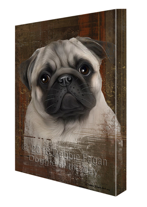 Rustic Pug Dog Canvas Print Wall Art Décor CVS70379