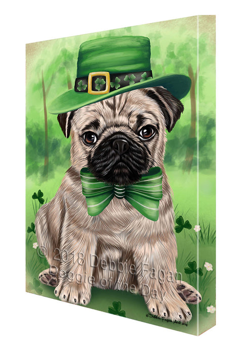St. Patricks Day Irish Portrait Pug Dog Canvas Wall Art CVS59142