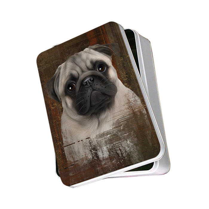 Rustic Pug Dog Photo Storage Tin PITN50462