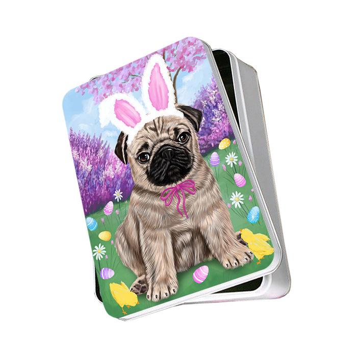 Pug Dog Easter Holiday Photo Storage Tin PITN49224