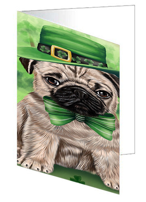 St. Patricks Day Irish Portrait Pug Dog Handmade Artwork Assorted Pets Greeting Cards and Note Cards with Envelopes for All Occasions and Holiday Seasons GCD52112