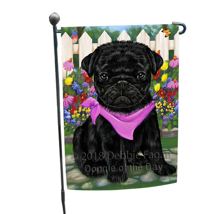 Spring Floral Pug Dog Garden Flag GFLG50099