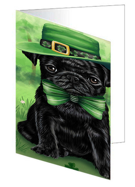 St. Patricks Day Irish Portrait Pug Dog Handmade Artwork Assorted Pets Greeting Cards and Note Cards with Envelopes for All Occasions and Holiday Seasons GCD52115