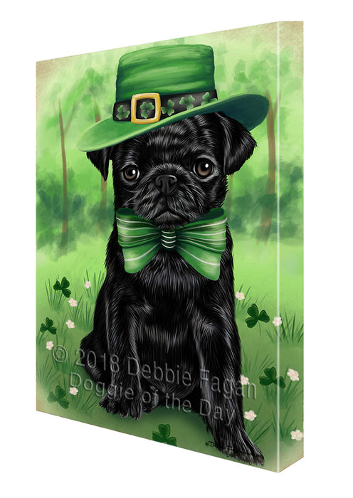St. Patricks Day Irish Portrait Pug Dog Canvas Wall Art CVS59151