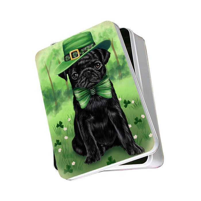 St. Patricks Day Irish Portrait Pug Dog Photo Storage Tin PITN49362