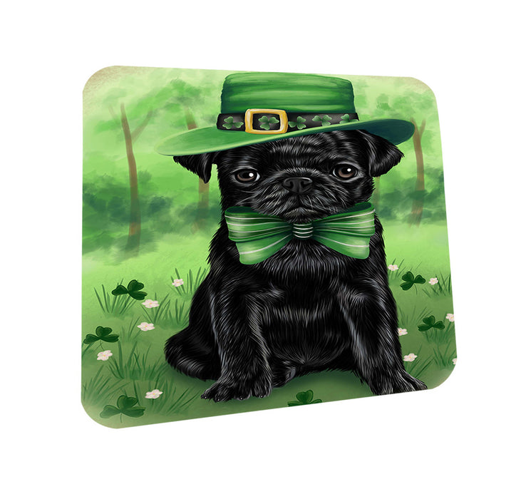 St. Patricks Day Irish Portrait Pug Dog Coasters Set of 4 CST49321