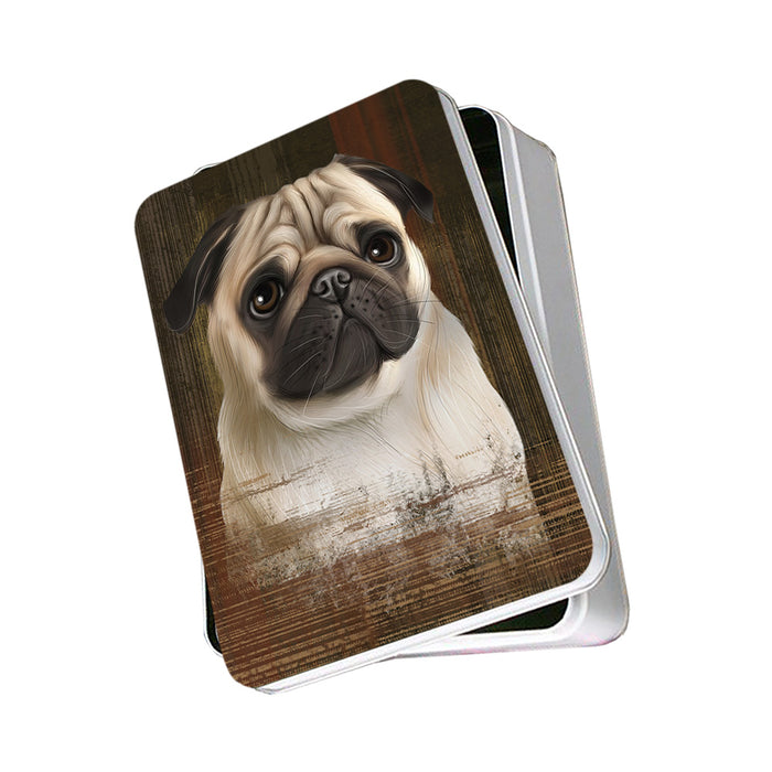 Rustic Pug Dog Photo Storage Tin PITN50463