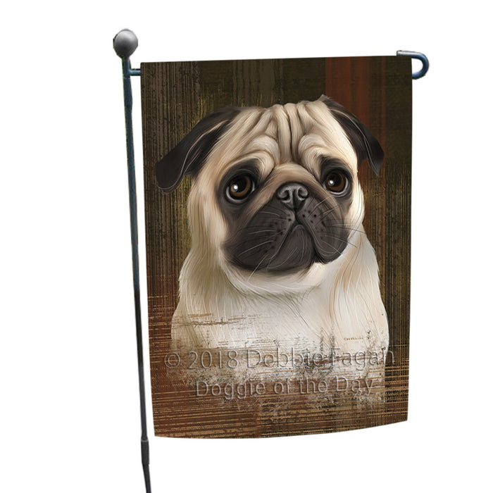 Rustic Pug Dog Garden Flag GFLG50344