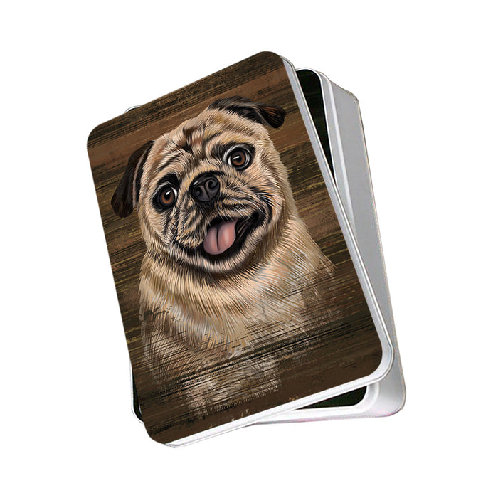 Rustic Pug Dog Photo Storage Tin PITN50464