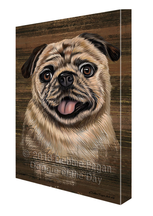 Rustic Pug Dog Canvas Print Wall Art Décor CVS70397