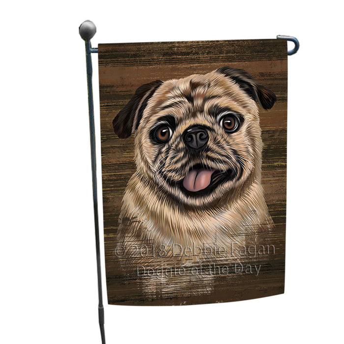 Rustic Pug Dog Garden Flag GFLG50345