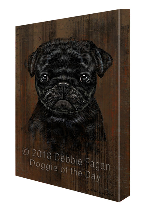 Rustic Pug Dog Canvas Wall Art CVS50349