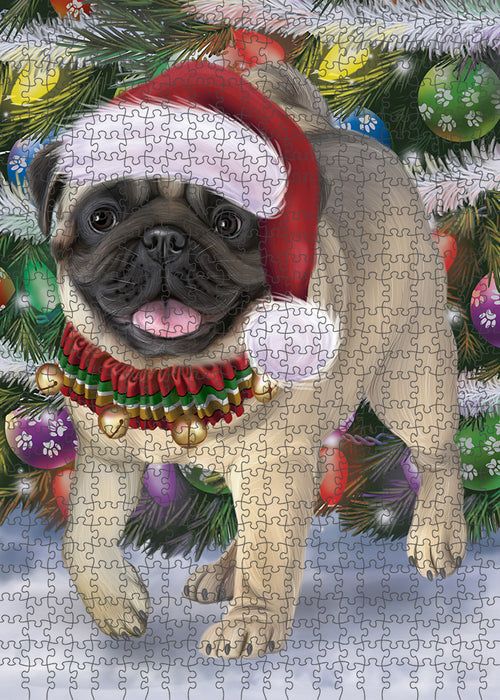 Trotting in the Snow Pug Dog Puzzle  PUZL94828