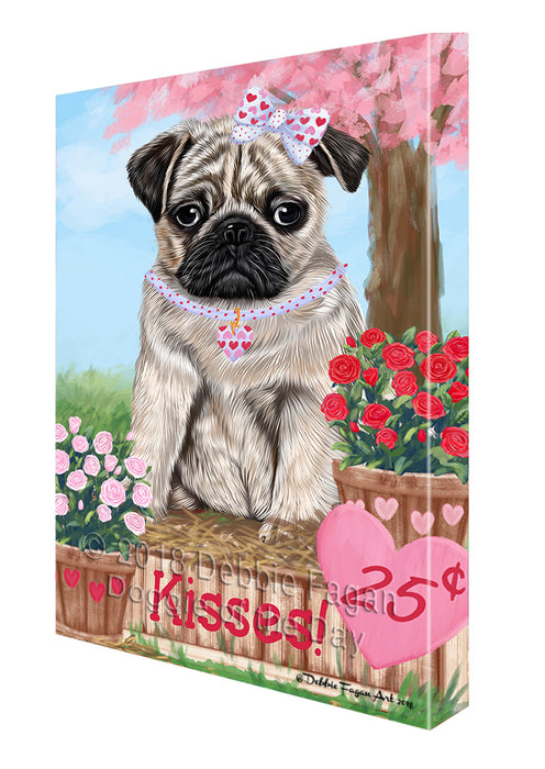 Rosie 25 Cent Kisses Pug Dog Canvas Print Wall Art Décor CVS126179
